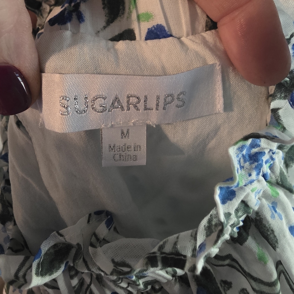 Sugarlips Floral Ruffle Sleeve Blouse - Picture 6 of 8